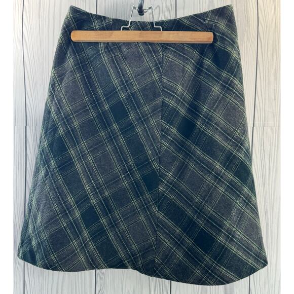 Chadwick’s Of Boston Women’s Green Plaid Wool A-Line Skirt 6 P. Cottage Granny - Picture 1 of 7